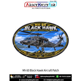 MH-60 Black Hawk Special Operations Helicopter Patch for Aviation Enthusiasts and Collectors
