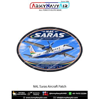 NAL Saras Light Transport Aircraft Patch for Aviation Enthusiasts and Collectors