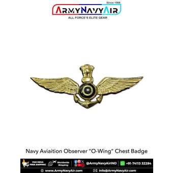 Indian Navy Aviation Observer (O-Wing) Metal Chest Badge