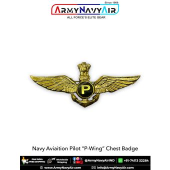 Indian Navy Aviation Pilot (P-Wing) Metal Chest Badge