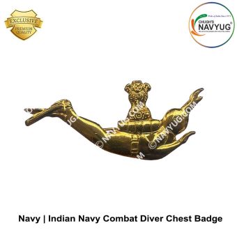 IN | Indian Navy Combat - Diver Chest Badge Anodised Glit : ArmyNavyAir.com