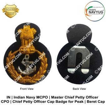 IN| Indian Navy ( MCPO-CPO) Peak-Beret Cap Badge Anodised : ArmyNavyAir.com