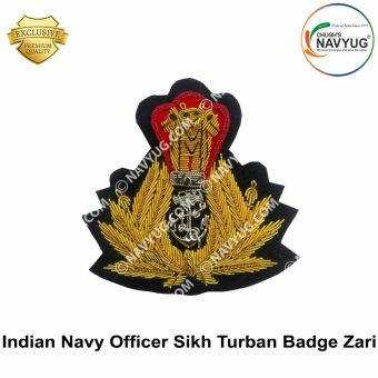 IN| Indian Navy Sikh Officer Turban Zari Badge : ArmyNavyAir.com