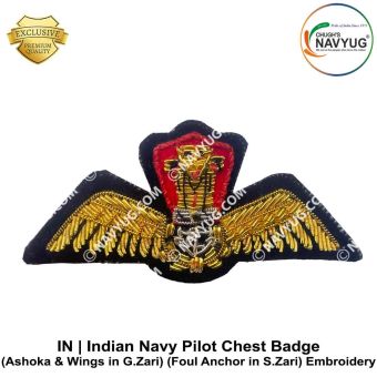 IN | Indian Navy Pilot Chest Badge Embroidery : ArmyNavyAir.com