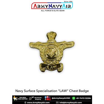 Indian Navy Surface LAW Metal Chest Badge | Law