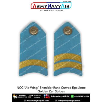 NCC Air Wing Shoulder Rank "Curved Epaulette" Golden Zari : ArmyNavyAir.com