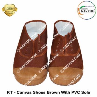 P.T - Canvas Shoes Brown With PVC Sole | Chughs Navyug