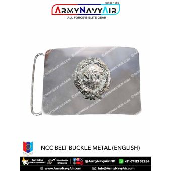 NCC | National Cadet Corps Belt Buckle Metal (Chrome) (English) : ArmyNavyAir.com