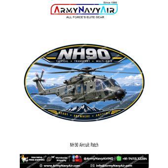 NH90 Tactical Transport Helicopter Patch for Aviation Enthusiasts and Collectors