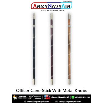 Officer Cane-Stick With Metal Knobs : ArmyNavyAir.Com