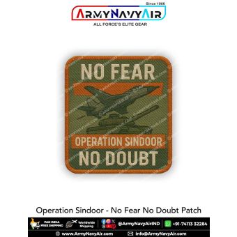 Personalised Operation Sindoor Patch : ArmyNavyAir.com-No Fear No Doubt