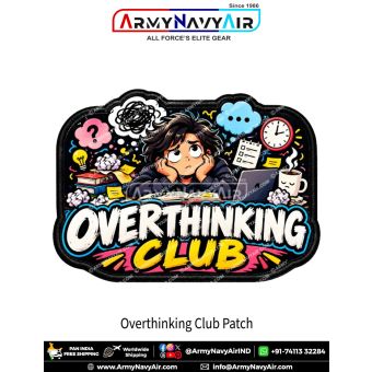 Overthinking Club Funny Anxiety Morale Patch