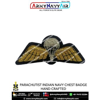 Parachutist Indian Navy Chest Badge Hand Crafted - ArmyNavyAir.com