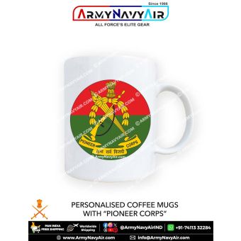 Personalised Coffee Mugs With Pioneer Corps Logo