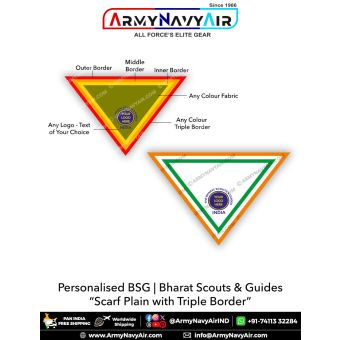 Personalised BSG Scarf with Triple Border : ArmyNavyAir.com