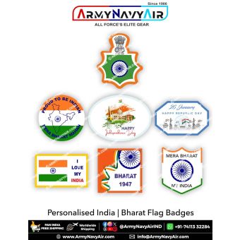 India Bharat Flag Badge : ArmyNavyAir.com