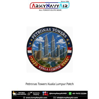 Petronas Towers Kuala Lumpur Malaysia Heritage Printed Patch Travel Souvenir Badge