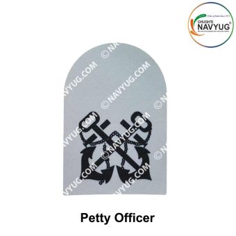 Indian Navy Rank & Branch Badges (Sailors) For Summer Uniform -Petty Officer ( New Technology ) 9.5cm H X 6.5cm W