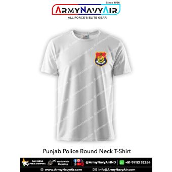 Personalised Punjab Police Round Neck T-Shirt : ArmyNavyAir.com