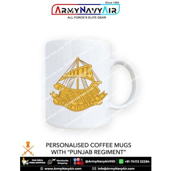 Personalised Coffee Mugs With Punjab Regiment Logo