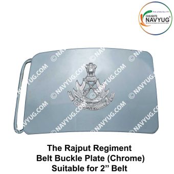 Army-Military Rajput Regiment Uniform Belt Buckle (Indian Army Infantry Regiments) Rajput Regiment Buckle Chrome (Suitable For 2" Belt of Leather- Nylon-Cotton )