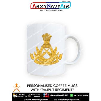 Personalised Coffee Mugs With Rajput Regiment Logo