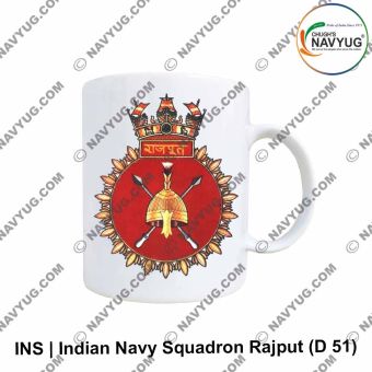 Personalised Indian Navy INS Rajput Mug featuring destroyer ship design