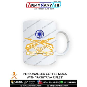Personalised Coffee Mugs With RR Rashtriya Rifles Logo