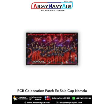 RCB 2025 Patch Cup in Hand with Trophy - EE SALA CUP NAMDU - ArmyNavyAir.com