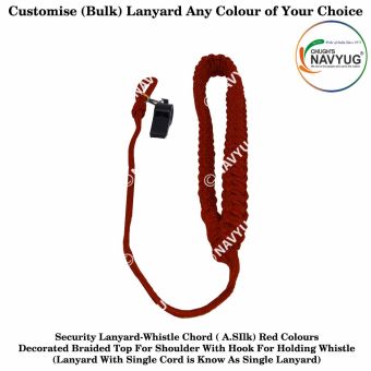 Security Uniform Lanyard- Whistle Cord Red Single