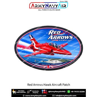 BAE Systems Hawk T1 Jet Trainer Aircraft Patch in Red Aerobatic Display Theme for Aviation Enthusiasts and Collectors