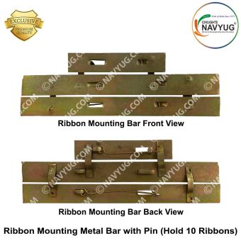 Ribbon Mounting Metal Bar With Pin (Hold 10 Ribbons) | Navyug