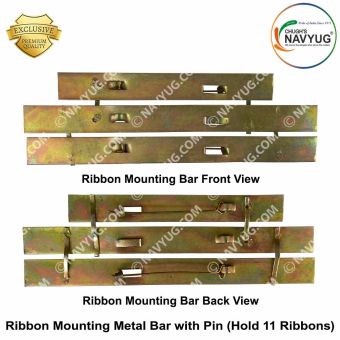 Ribbon Mounting Metal Bar With Pin (Hold 11 Ribbons ) | Navyug