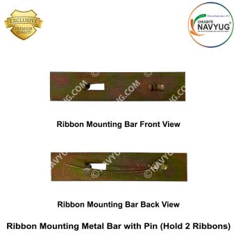 Ribbon Mounting Metal Bar With Pin (Hold 2 Ribbons) | Navyug