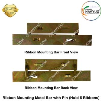 Ribbon Mounting Metal Bar With Pin (Hold 5 Ribbons) | Navyug