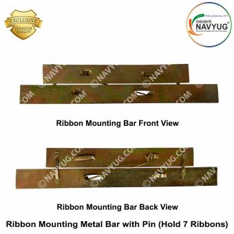 Ribbon Mounting Metal Bar With Pin (Hold 7 Ribbons) | Navyug