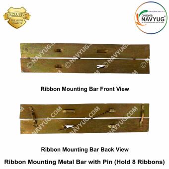 Ribbon Mounting Metal Bar With Pin (Hold 8 Ribbons) | Navyug