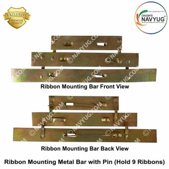 Ribbon Mounting Metal Bar With Pin (Hold 9 Ribbons) | Navyug