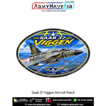 Saab 37 Viggen Fighter Aircraft Patch for Aviation Enthusiasts and Collectors