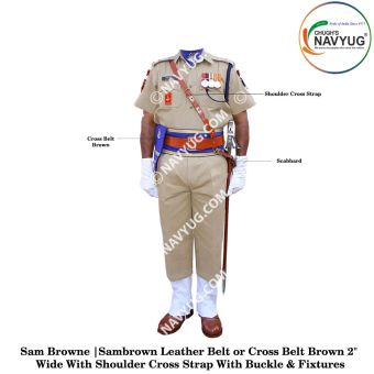 Leather Cross Belt Brown : ArmyNavyAir.com