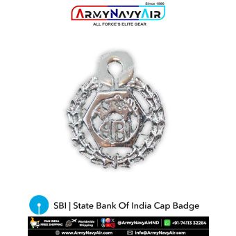 SBI State Bank of India Security Cap Badge: ArmyNavyAir.com