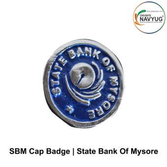 SBM Security Uniform Cap Badge (Nationalised Bank Of India) State Bank Of Mysore Security Cap Badge Metal (Chrome)