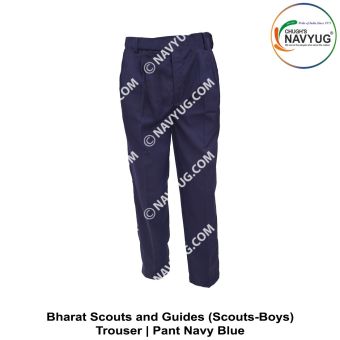 BS&G | Bharat Scouts and Guides (Scouts-Boys) Trouser-Pants Navy Blue-Customised Size -Waist Size 28 Inches