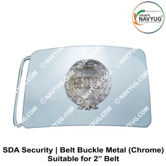 SDA Security Uniform Belt Buckle( Security Agency- Services) SDA Security Belt Buckle Metal ( Chrome) Is ( Suitable For 2" Belt of Leather- Nylon-Cotton )