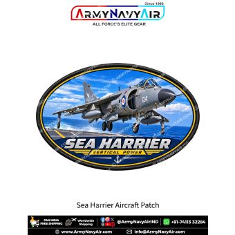 Sea Harrier V/STOL Fighter Aircraft Patch for Aviation Enthusiasts and Collectors