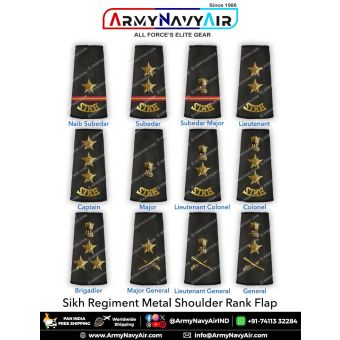 Indian Army SIKH Metal Rank Epaulettes : ArmyNavyAir.com