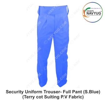 Security Uniform Trouser-Pant (Terry cot Suiting P.V Fabric) -Sky Blue