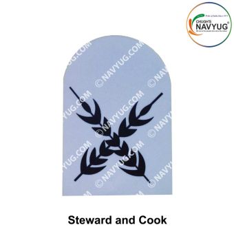 Indian Coast Guard Rank & Branch Badges (Sailors) For Summer Uniform-Steward & Cook ( New Technology ) 9.5cm H X 6.5cm W