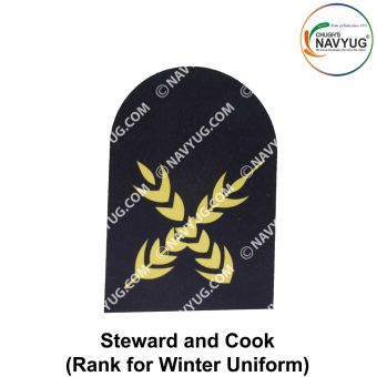 Indian Coast Guard Rank & Branch Badges (Sailors) For Winter Uniform-Steward & Cook ( New Technology ) 9.5cm H X 6.5cm W