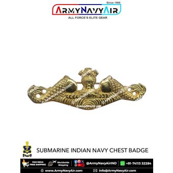 Submarine Indian Navy Chest Badge - ArmyNavyAir.com